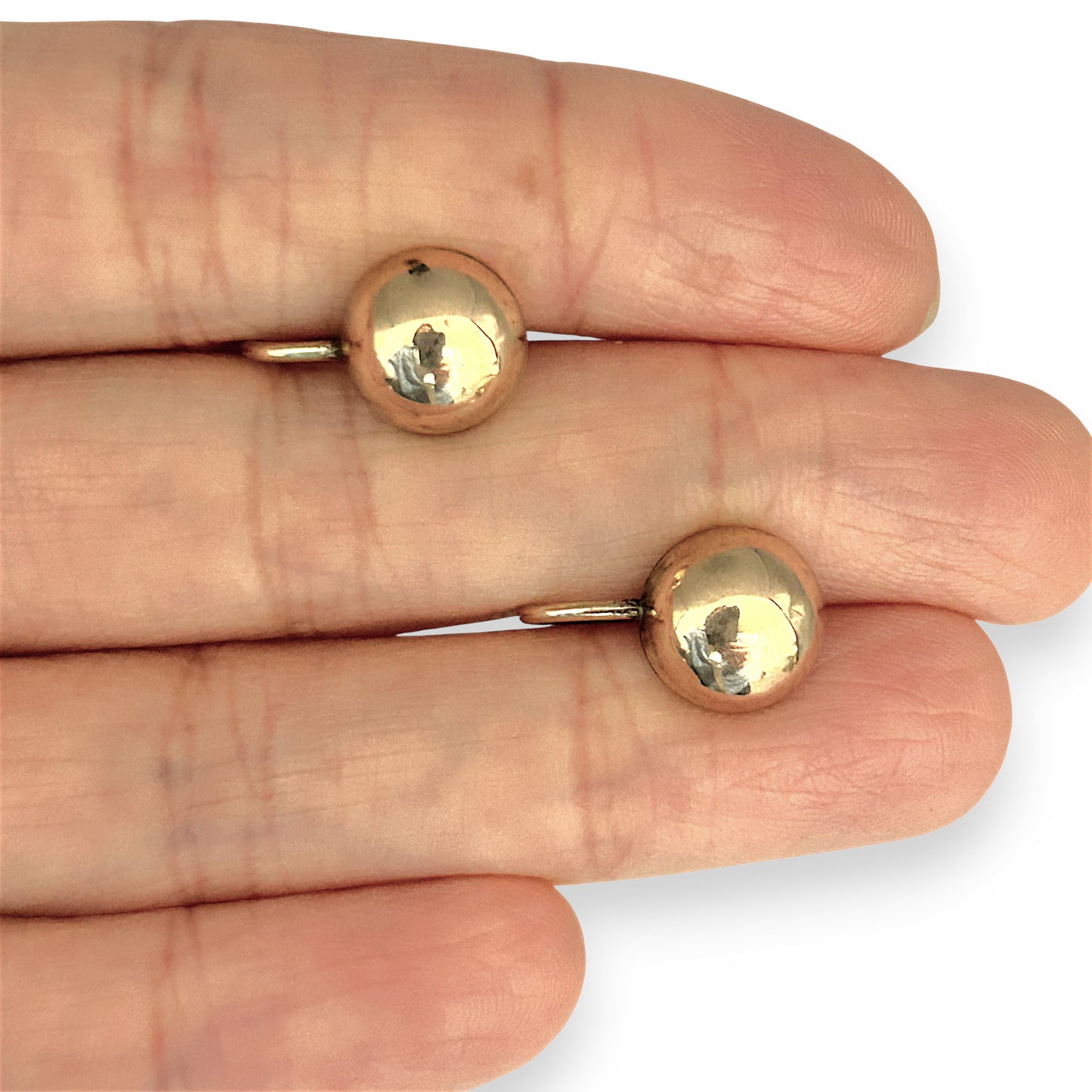 GOLD DEAL | 9ct (9K) Gold Half Dome Screw Back Earrings