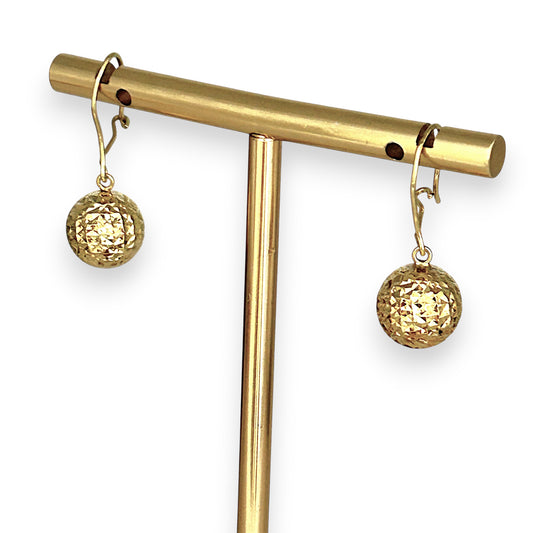 GOLD DEAL | 9ct (9K) Gold Glow Textured Drop Earrings