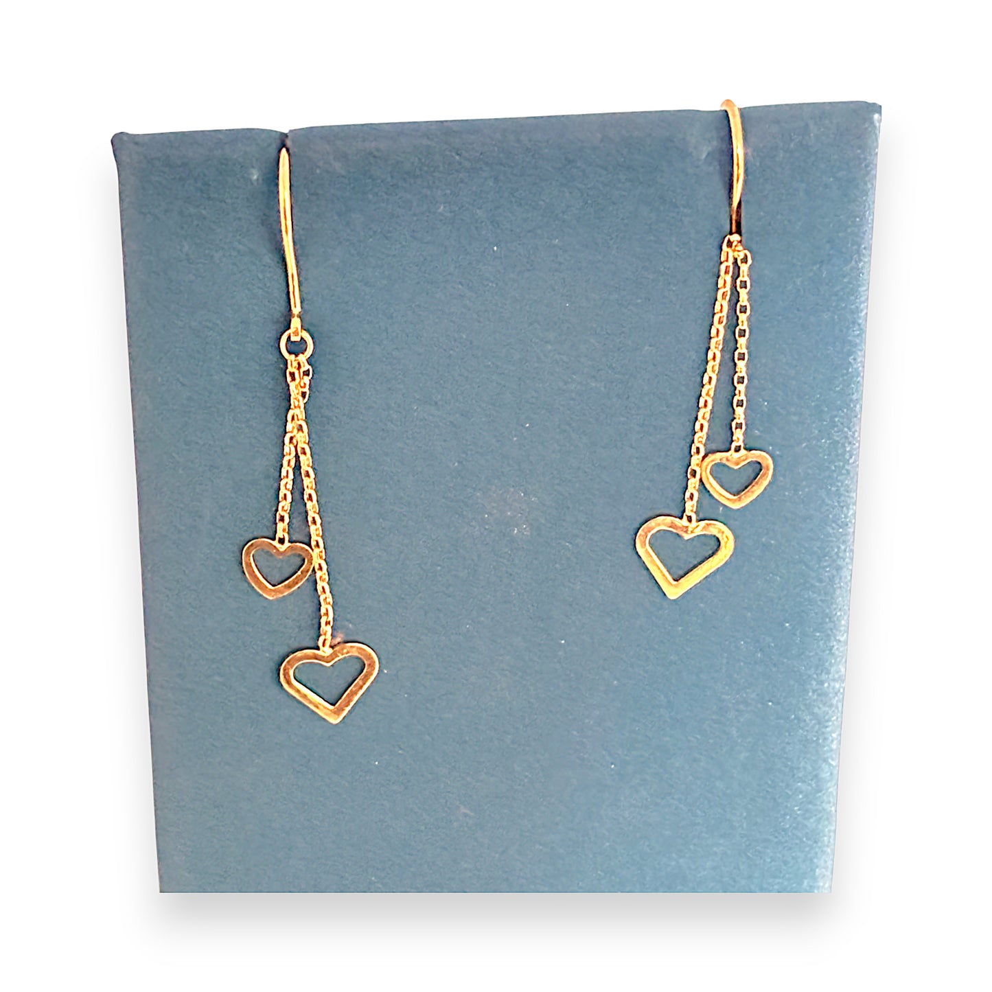 GOLD DEAL | 9ct Gold Hearts Drop Earrings