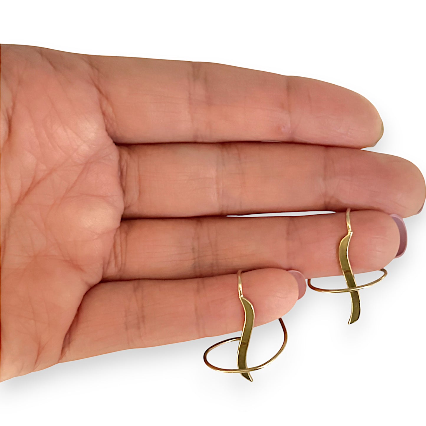 9ct Gold Tornado Drop Earrings. R # 1088