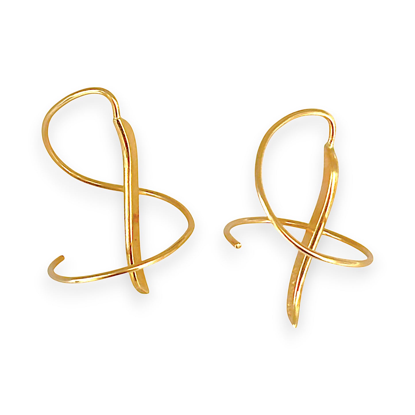 9ct Gold Tornado Drop Earrings. R # 1088