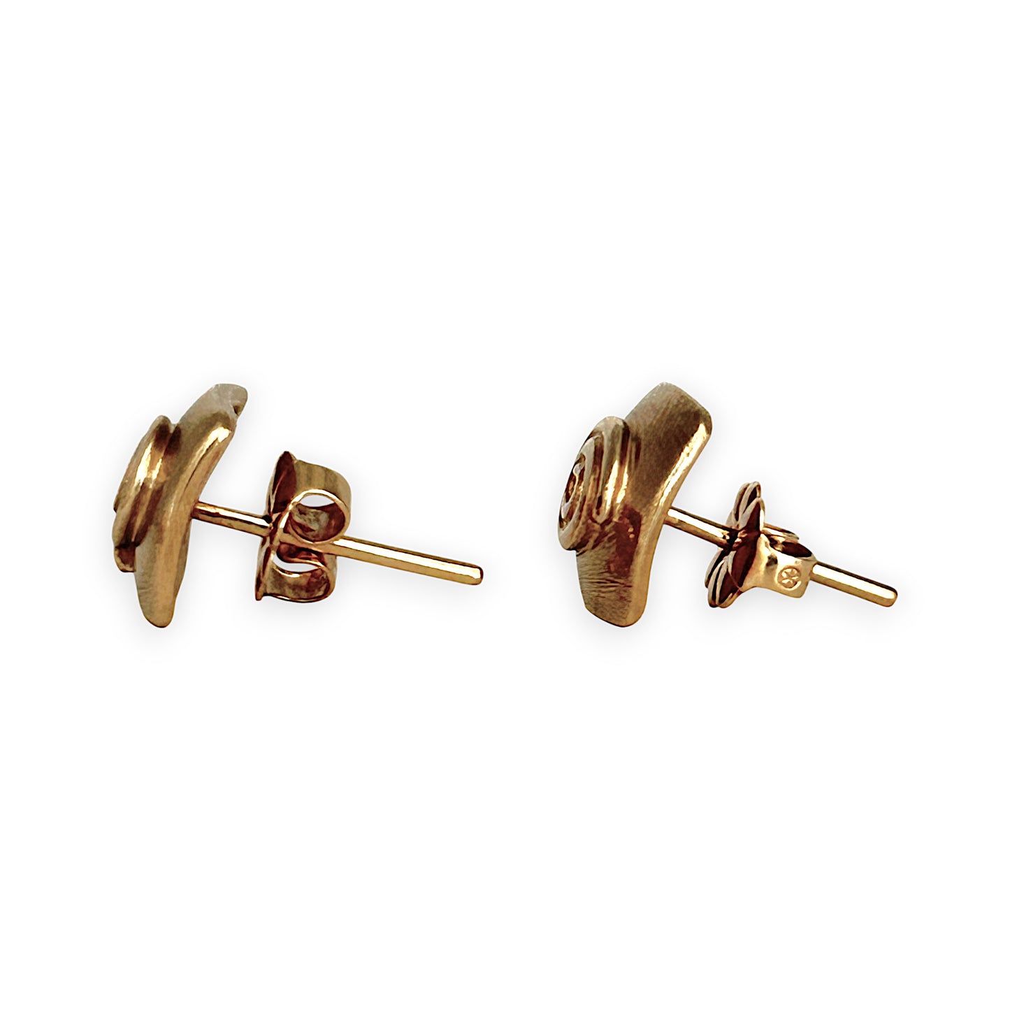 GOLD DEAL | 9ct (9K) Gold Orbit Edge Earrings – Vintage Elegance