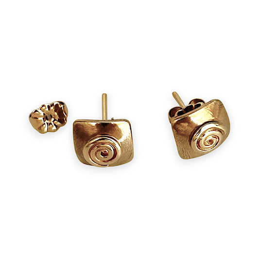 GOLD DEAL | 9ct (9K) Gold Orbit Edge Earrings – Vintage Elegance