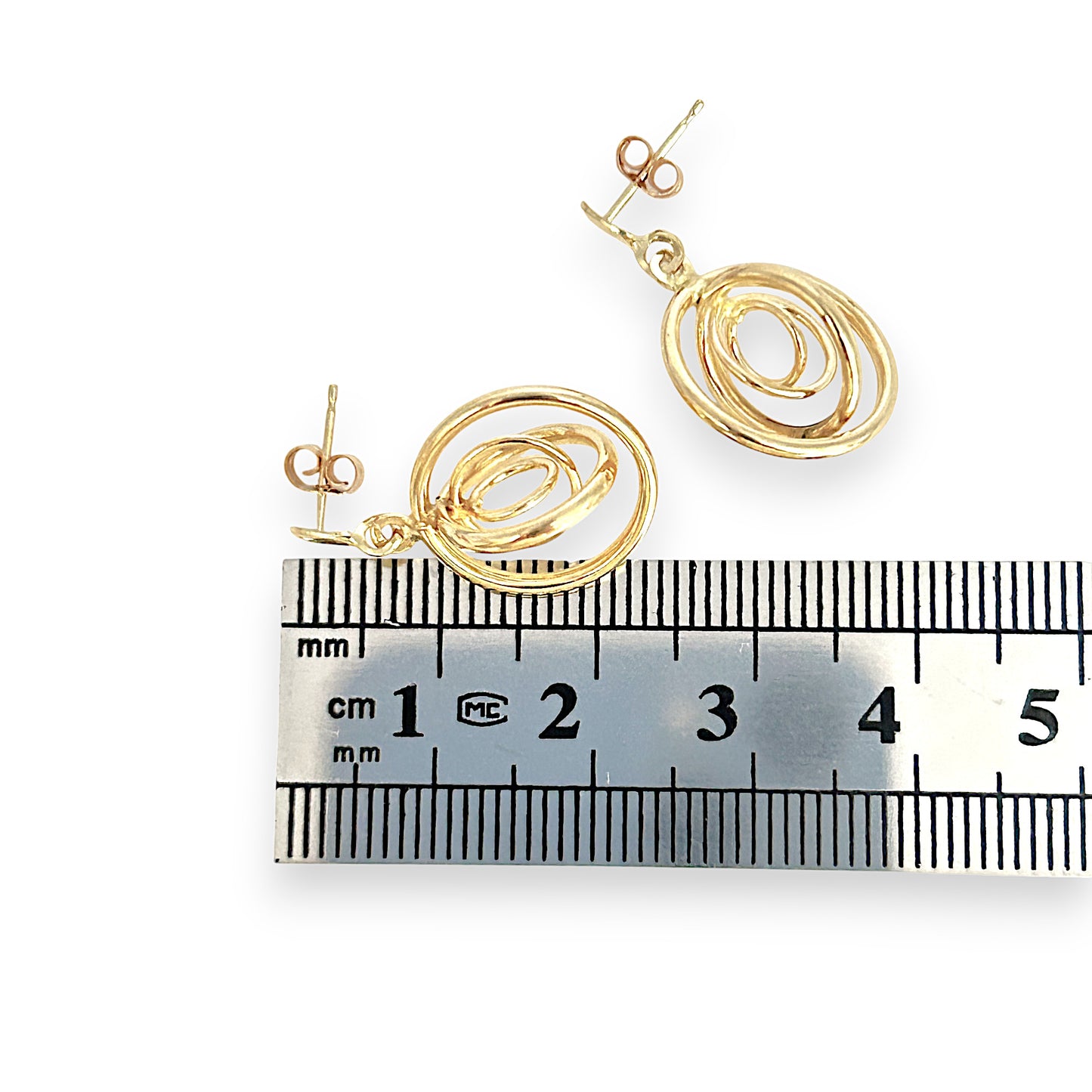 GOLD DEAL | 9ct (9K) Gold Eclipse Dangle Earrings Refurbished