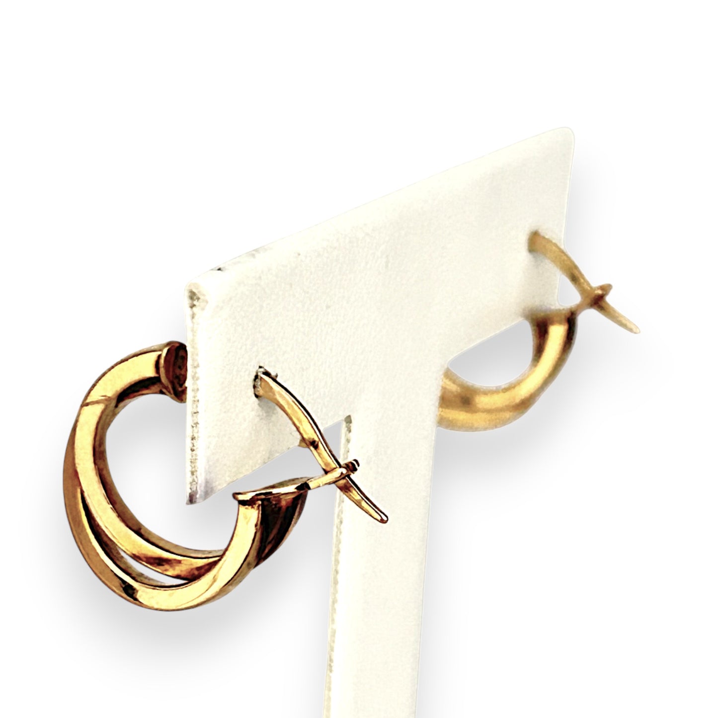 GOLD DEAL | FLASH SALE 9ct (9K) Gold Modern Orbit - Double Hoop Earrings 15.0mm