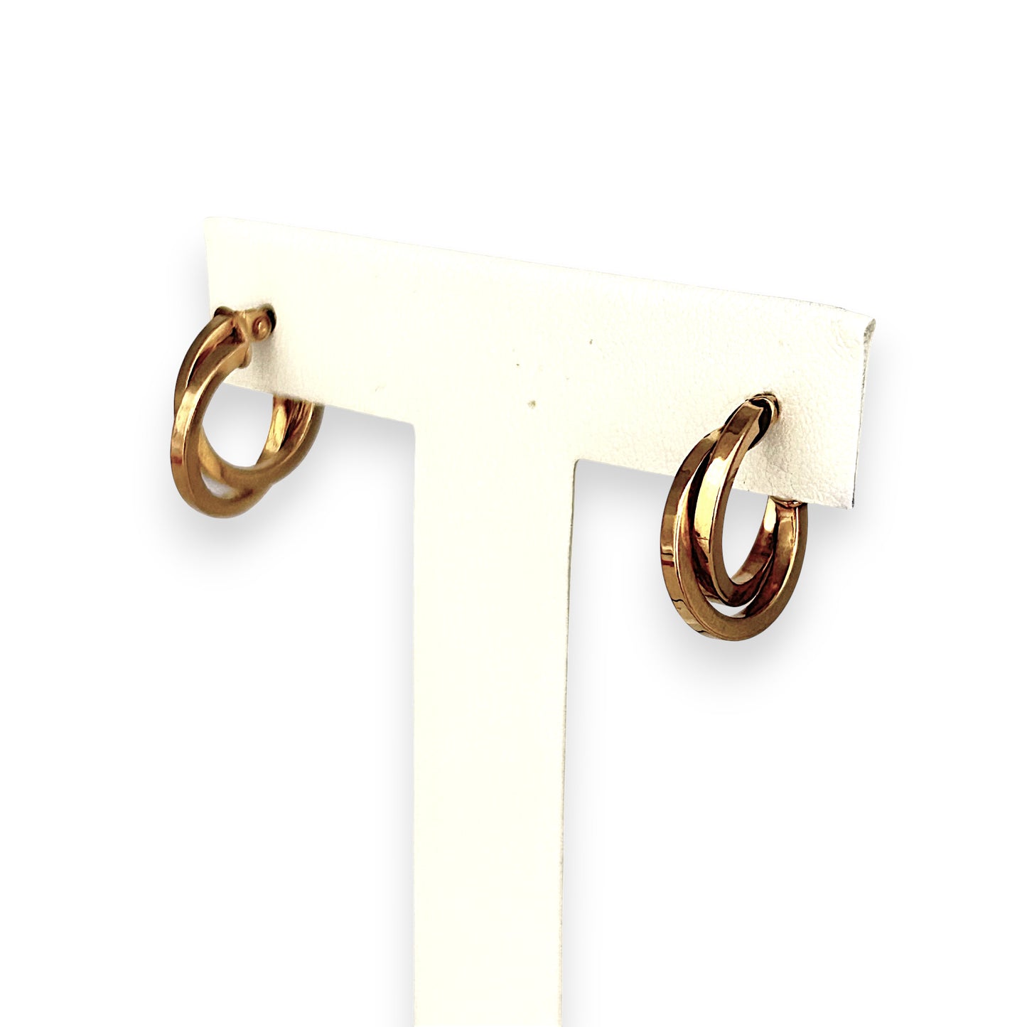 GOLD DEAL | FLASH SALE 9ct (9K) Gold Modern Orbit - Double Hoop Earrings 15.0mm