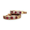 GOLD DEAL | 9ct (9K) Gold Scarlet Shine Hoop Earrings with Ruby & Diamond