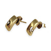 GOLD DEAL | 9ct (9K) Gold Elegant Edge Stud Earrings with Diamond Accent