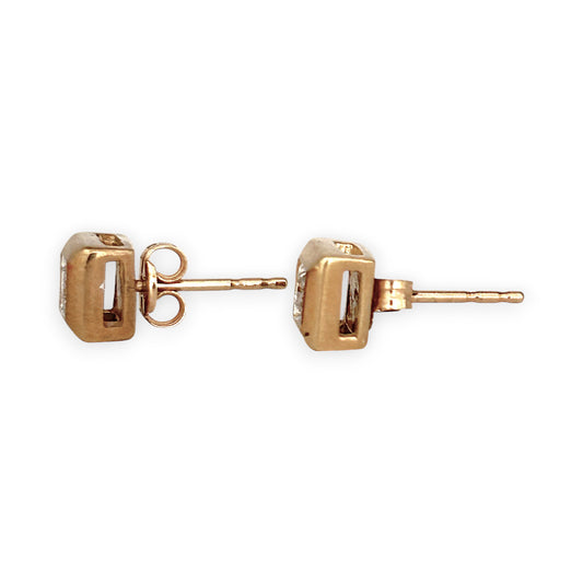 GOLD DEAL | 9ct (9K) Gold Golden Frame – Diamond Stud Earrings