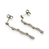 GOLD DEAL | 9ct (9K) White Gold Twisted Bar Dangle Earrings