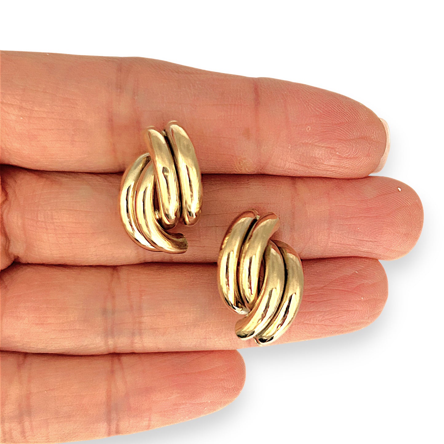 GOLD DEAL | FLASH SALE 9ct (9K) Gold Chucky Duo Hoop Stud Earrings