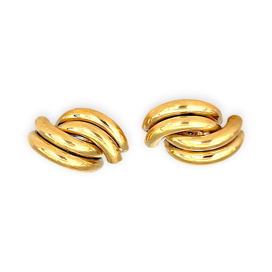 GOLD DEAL | 9ct (9K) Gold Chucky Duo Hoop Stud Earrings