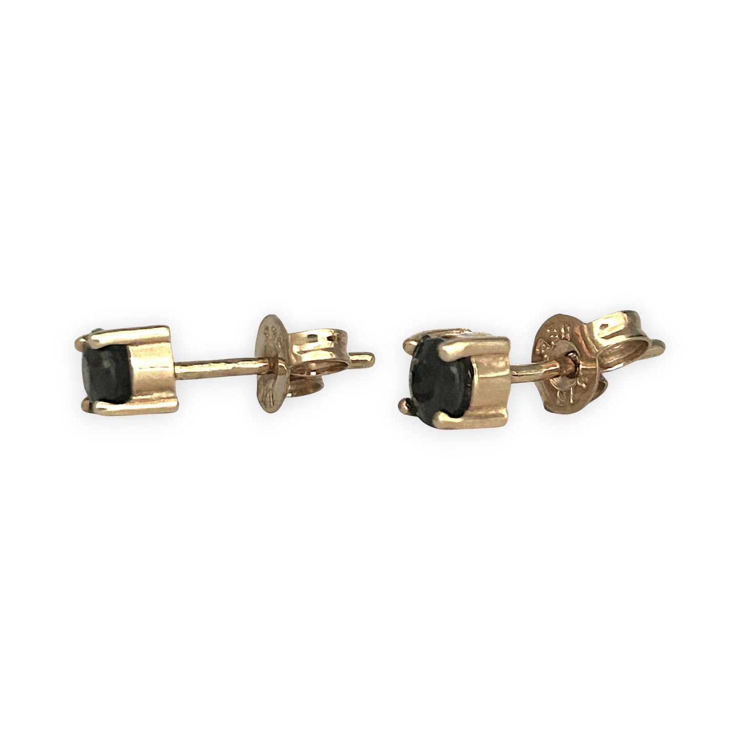 GOLD DEAL | 9ct (9K) Gold Refurbished Solitaire Sapphire Stud Earrings