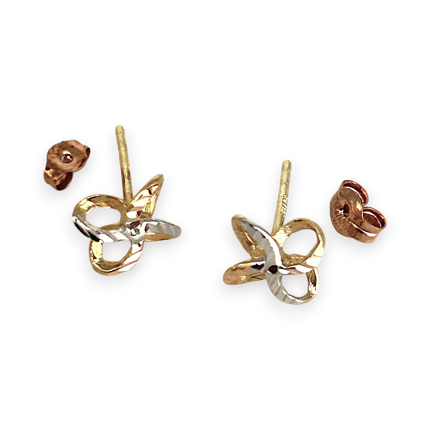 GOLD DEAL | 10K (10ct) Y/W/R Gold MICHAEL HILL Tri Tone Stud Earrings