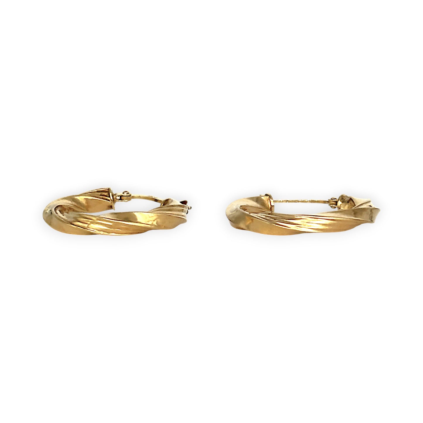 GOLD DEAL | 9ct (9K) Gold Twisted Gleam Hoop Earrings 24.4mm