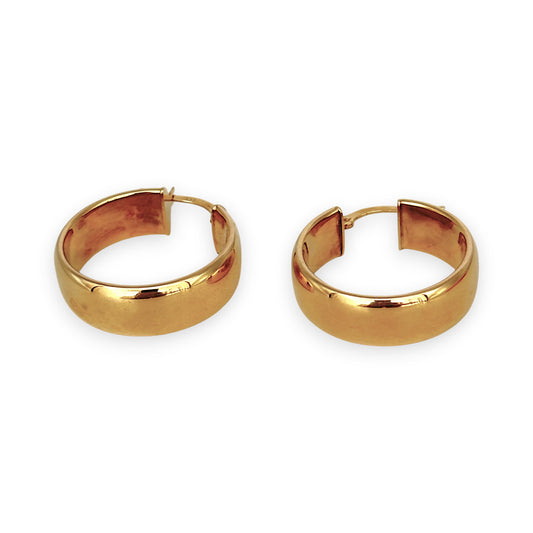 GOLD DEAL | 9ct (9K) Gold Bold GlowHoop Earrings 24.2mm x 7.9mm