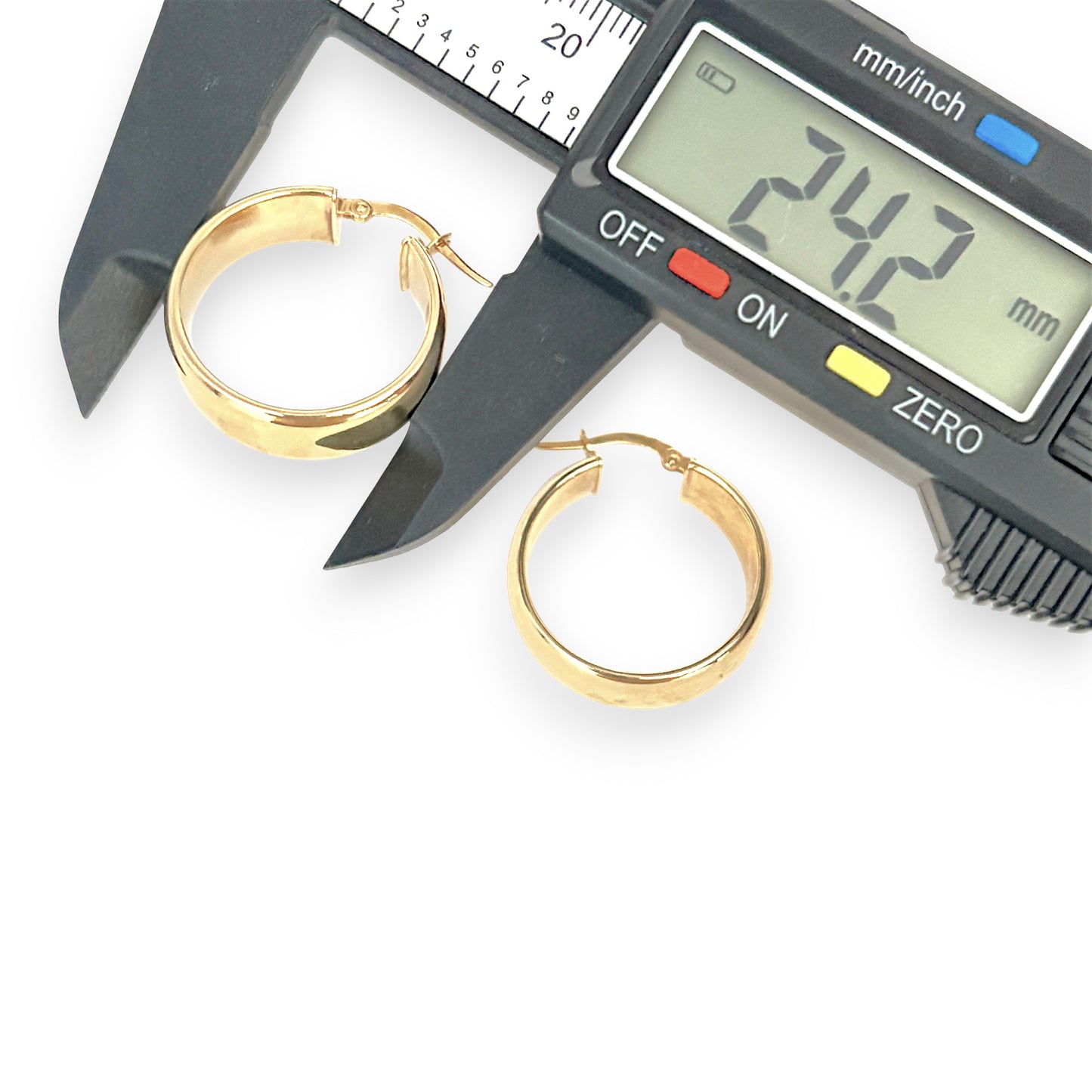GOLD DEAL | 9ct (9K) Gold Bold GlowHoop Earrings 24.2mm x 7.9mm