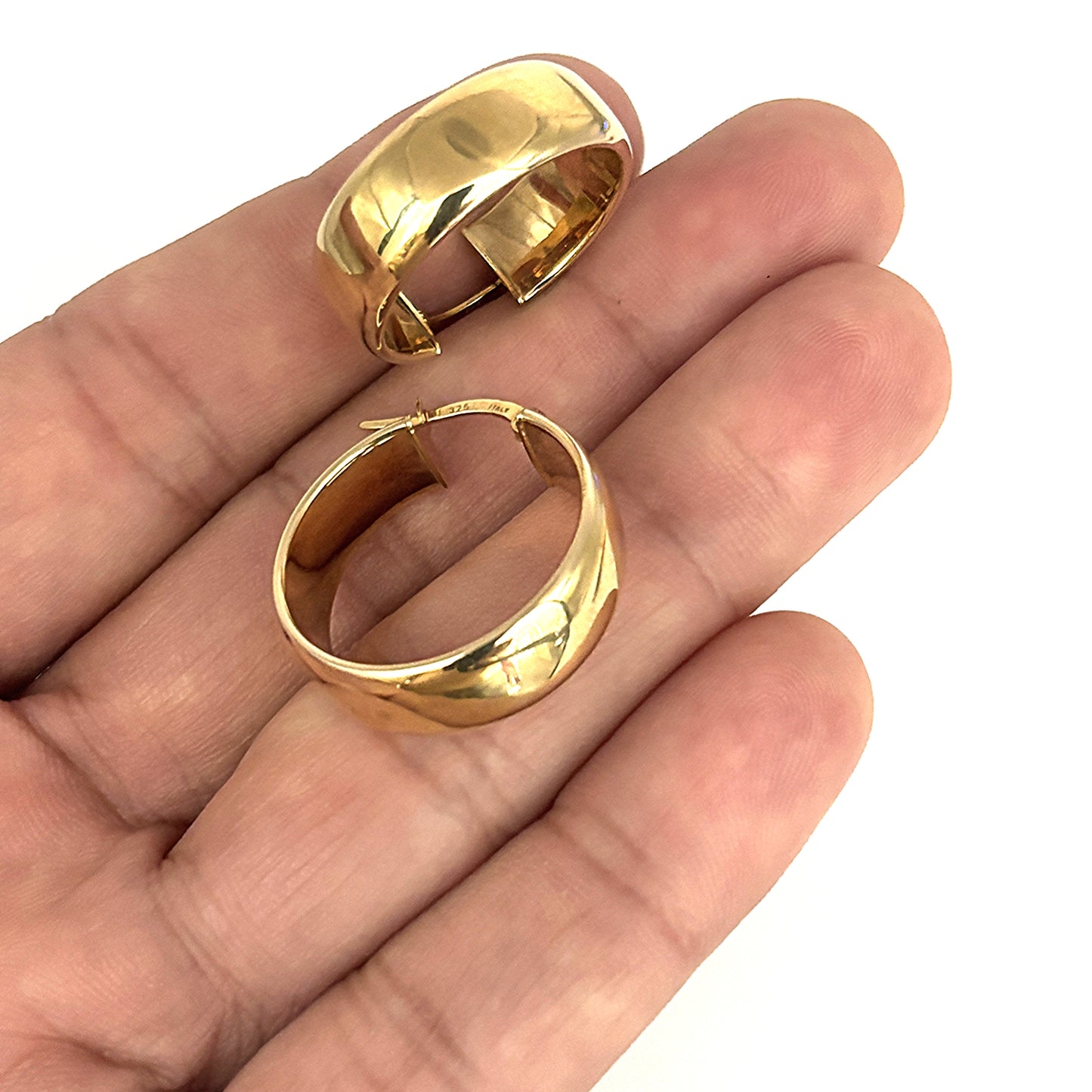 GOLD DEAL | 9ct (9K) Gold Bold GlowHoop Earrings 24.2mm x 7.9mm