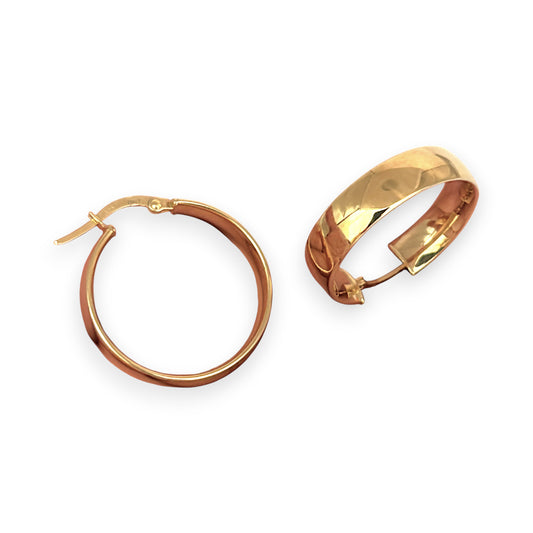 GOLD DEAL | 9ct (9K) Gold The Aurelia Hoop Earrings 23.8mm x 4.9mm