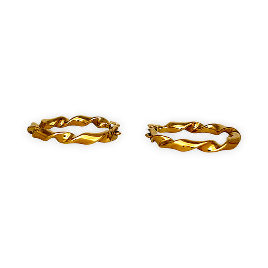 GOLD DEAL | 9ct (9K) Gold Twisté Hoop Earrings 18.4mm