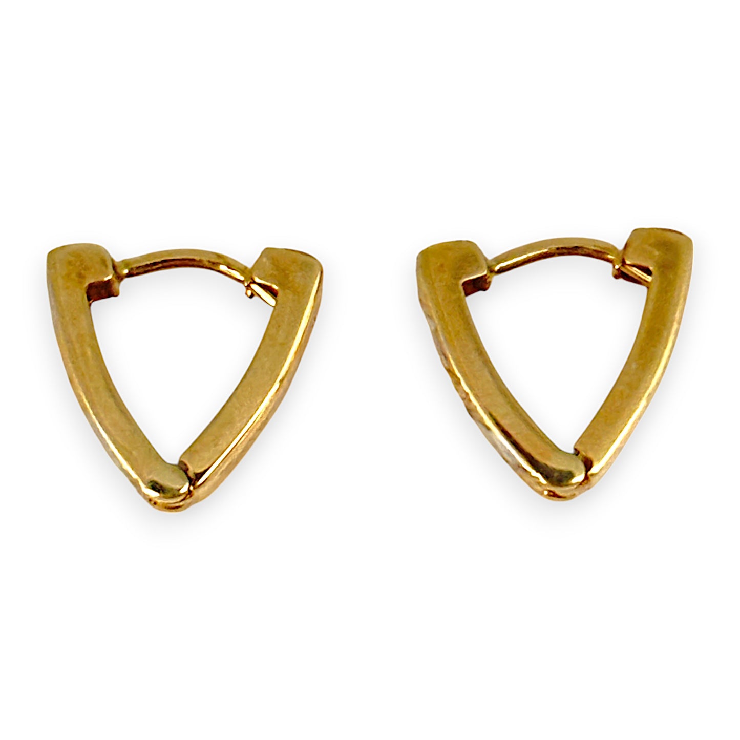 9ct Yellow & White Gold V Shaped Huggie Earrings. R # 1121