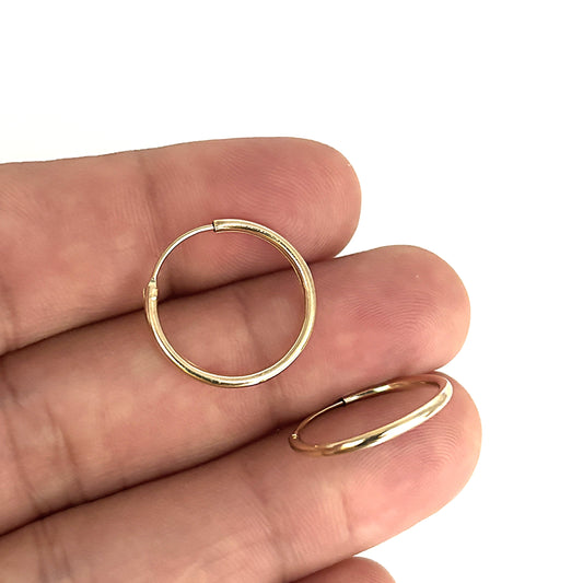 GOLD DEAL | 9ct (9K) Gold Minimalist Sleeper Earrings 18.8mm