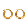 GOLD DEAL | 9ct (9K) Gold Refurbished Everyday Swirl Hoop Earrings 16.9mm x 2.9mm