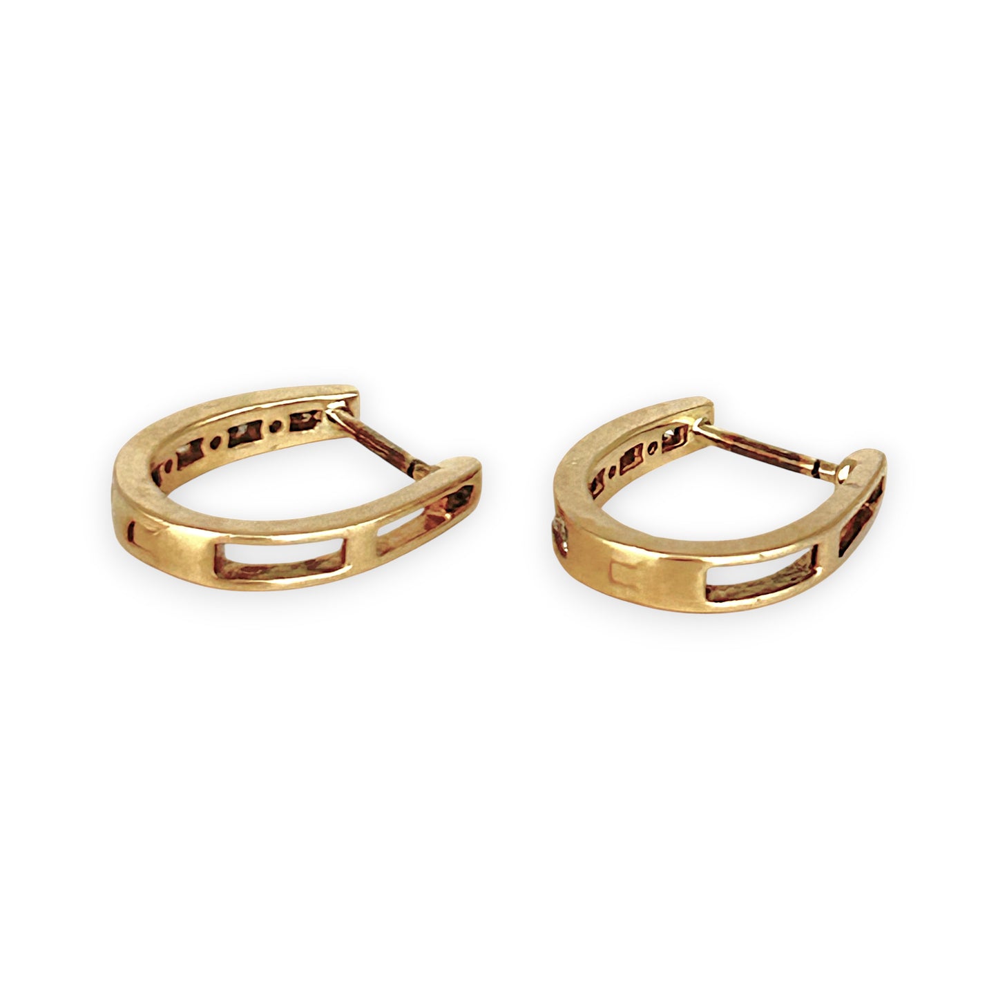 GOLD DEAL | 10ct (10K) (10ct) Gold MICHAEL HILL Huggie Hoop Earrings with Diamonds