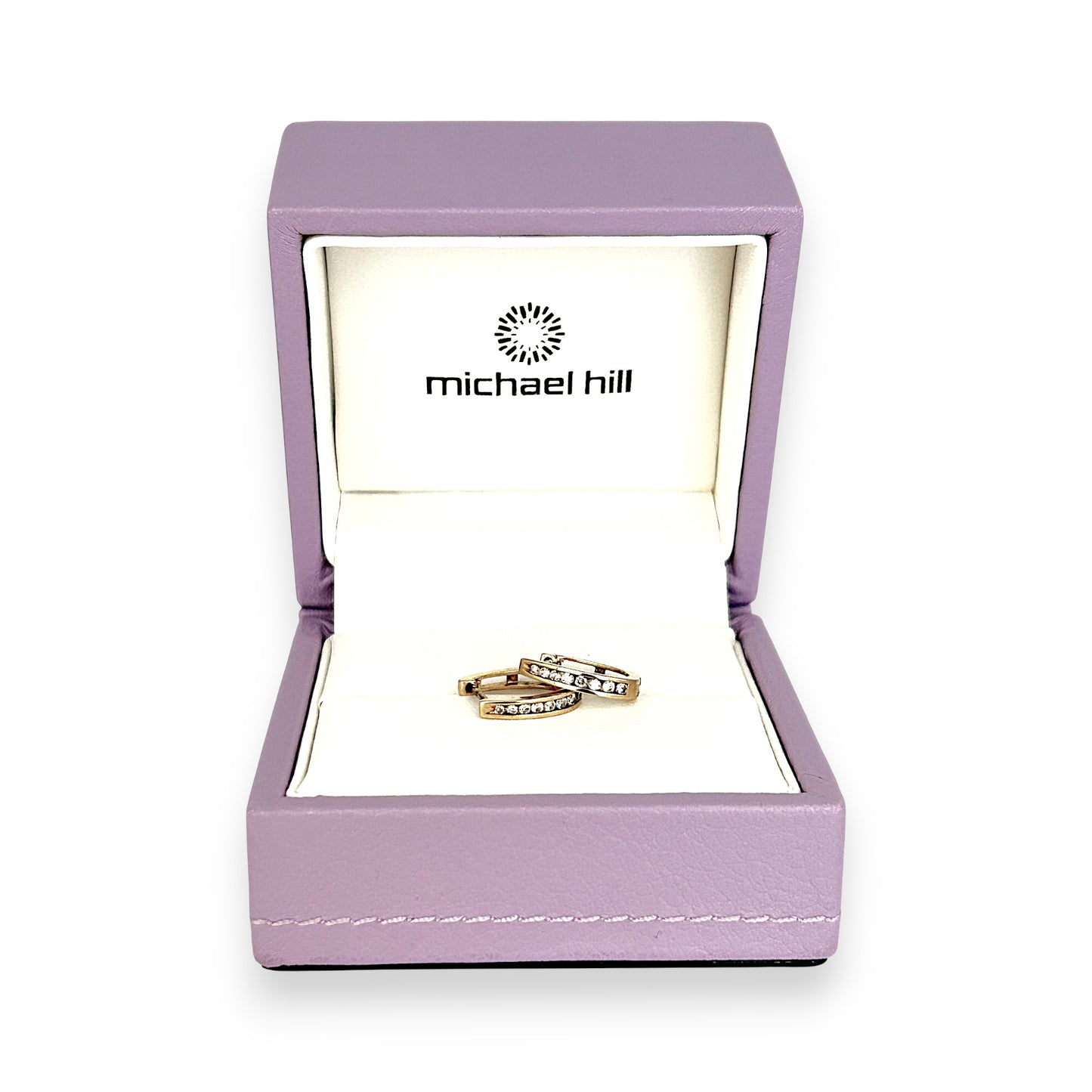 GOLD DEAL | 10ct (10K) (10ct) Gold MICHAEL HILL Huggie Hoop Earrings with Diamonds