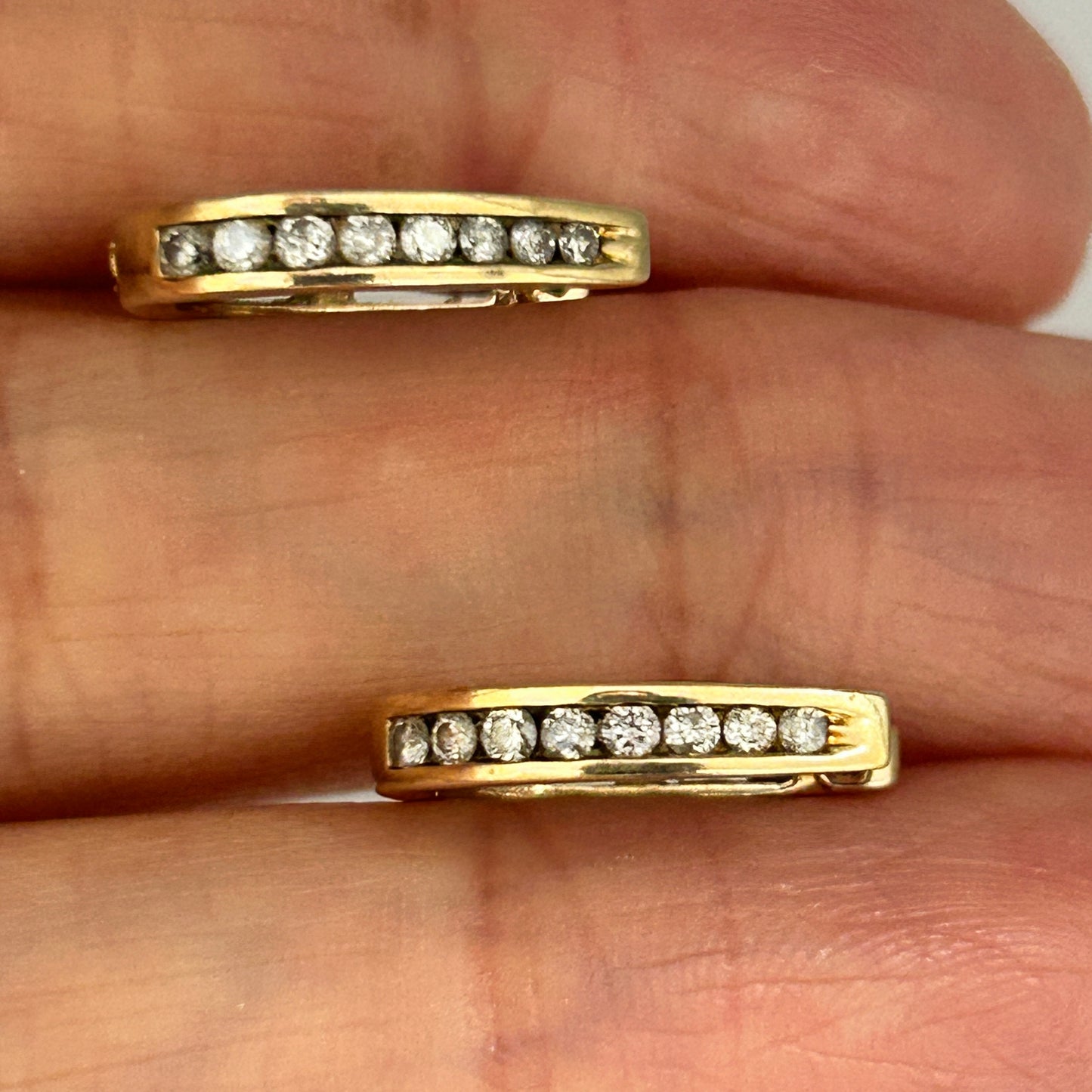 GOLD DEAL | 10ct (10K) (10ct) Gold MICHAEL HILL Huggie Hoop Earrings with Diamonds