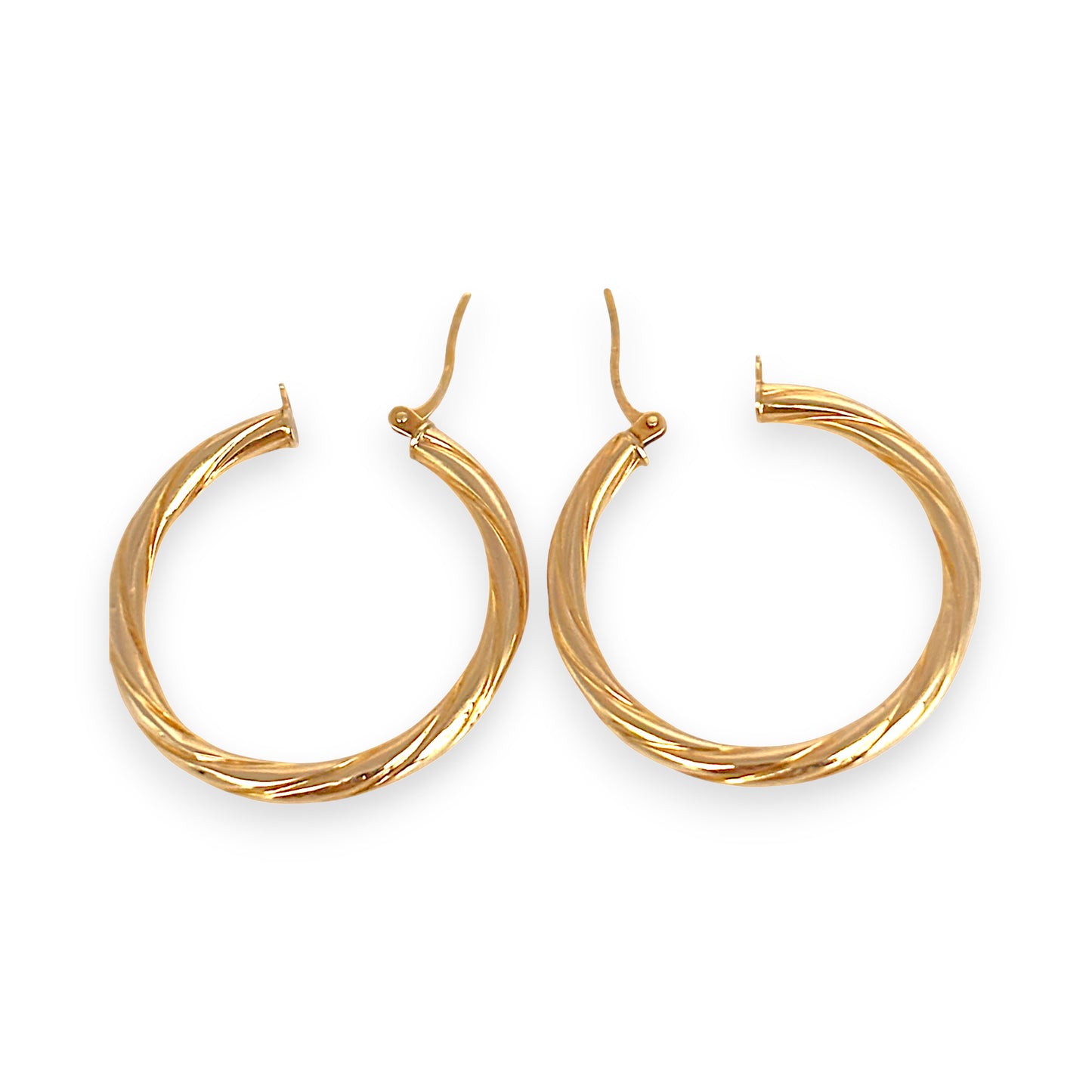GOLD DEAL | 9ct (9K) Gold Bold Ripple Hoop Earrings 30.7mm