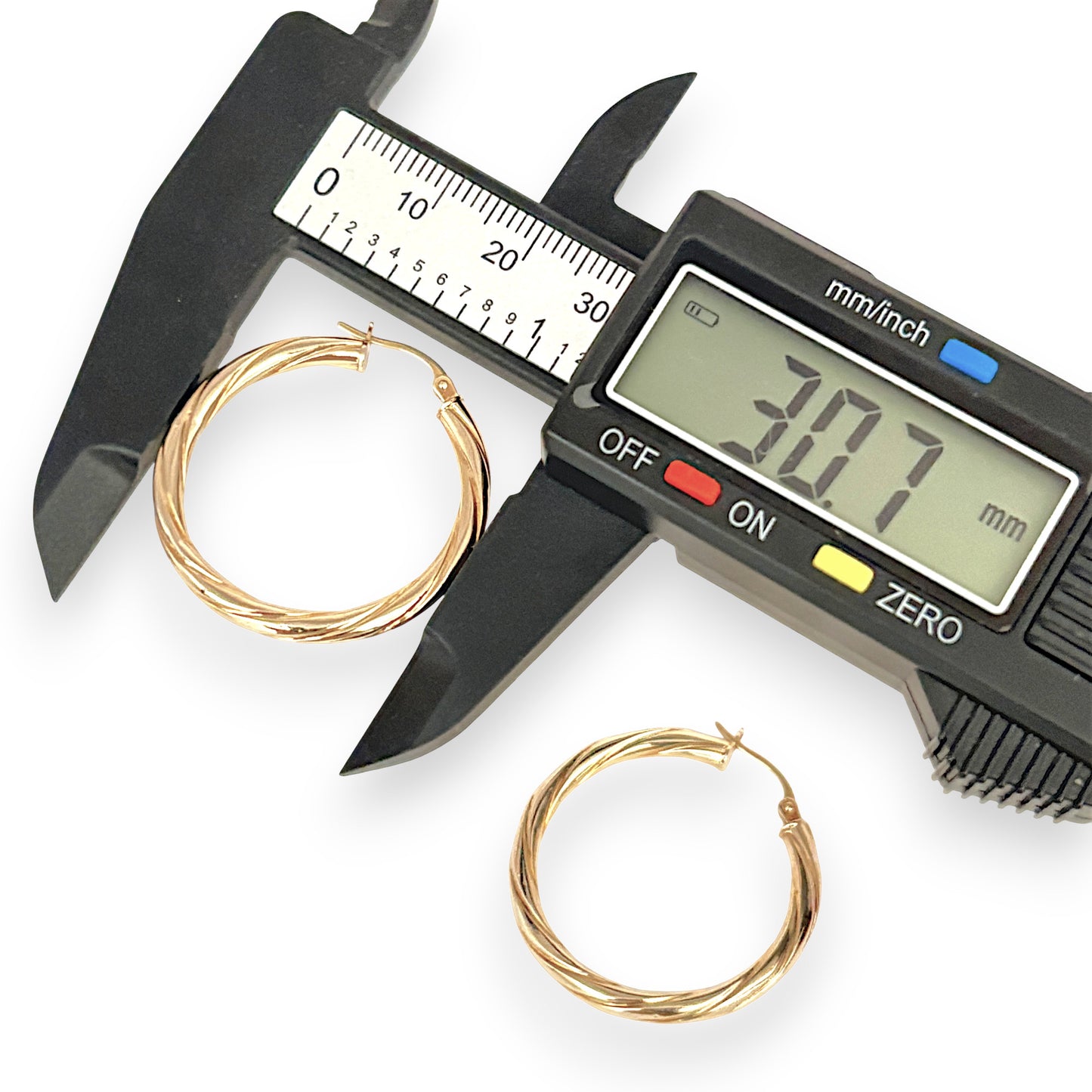 GOLD DEAL | 9ct (9K) Gold Bold Ripple Hoop Earrings 30.7mm