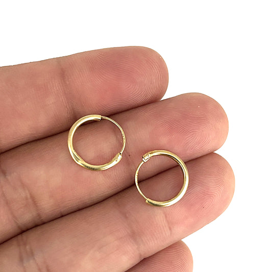 GOLD DEAL | 9ct (9K) Gold Minimalist Everyday Sleeper Earrings 13.0mm