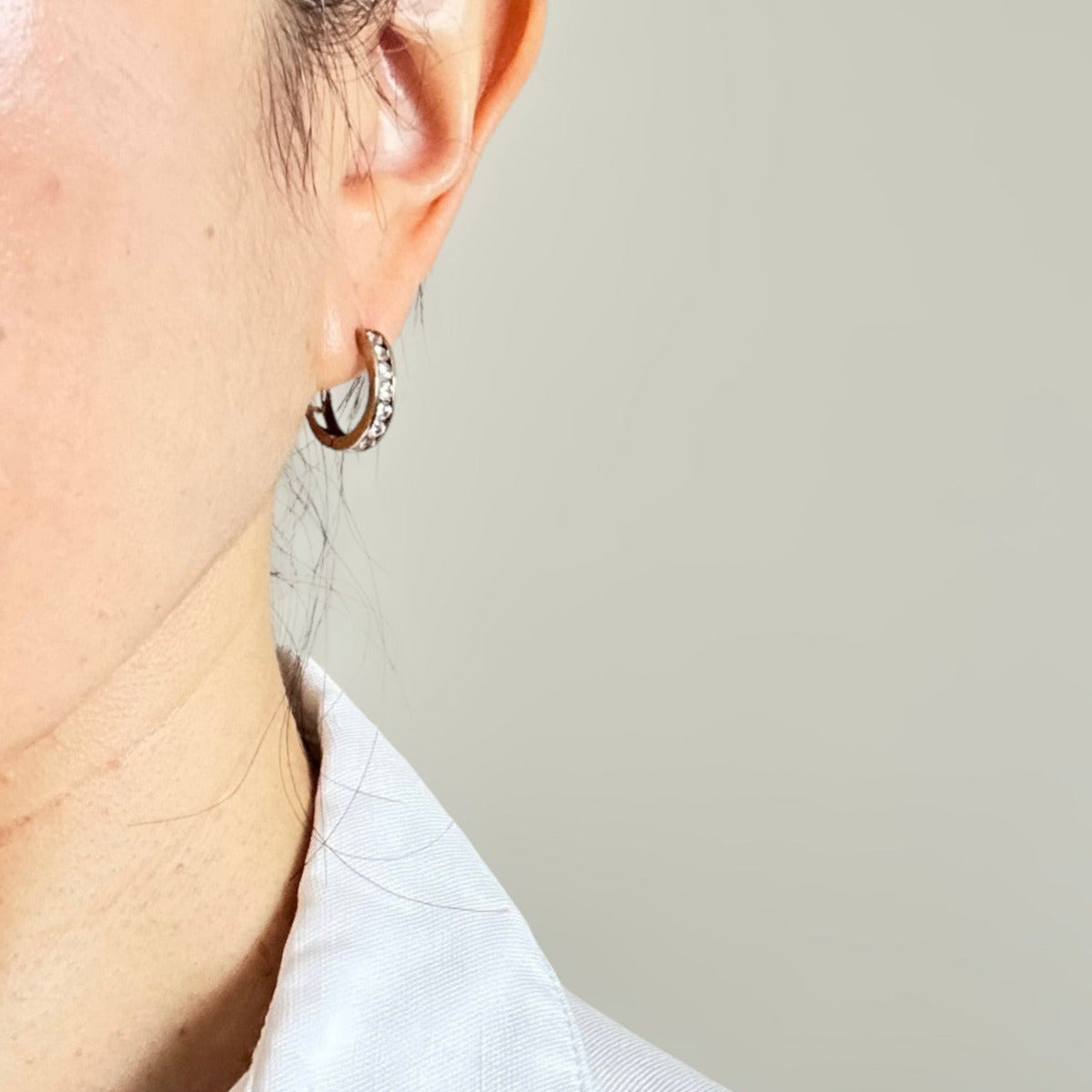 GOLD DEAL | FLASH SALE 9ct (9K) Gold CZ Huggie Hoop Earrings