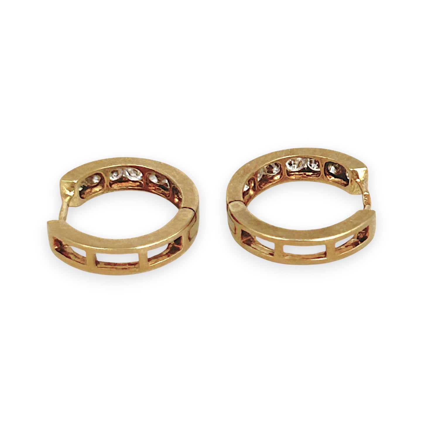 GOLD DEAL | FLASH SALE 9ct (9K) Gold CZ Huggie Hoop Earrings