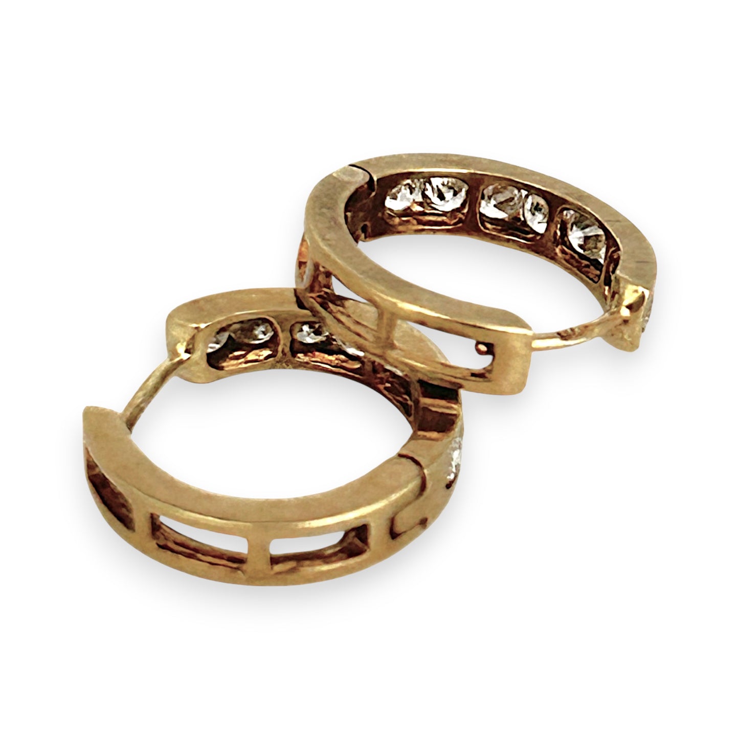 GOLD DEAL | FLASH SALE 9ct (9K) Gold CZ Huggie Hoop Earrings