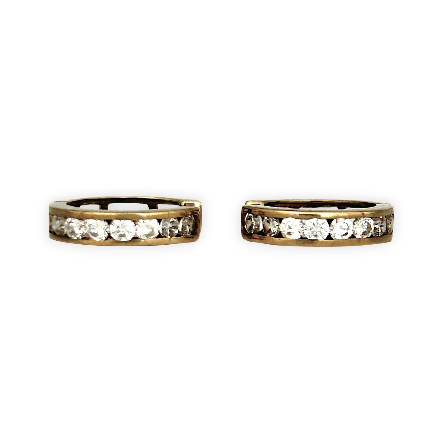 GOLD DEAL | FLASH SALE 9ct (9K) Gold CZ Huggie Hoop Earrings