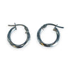 9ct White Gold Twist Round Hoop Earrings. R # 1135
