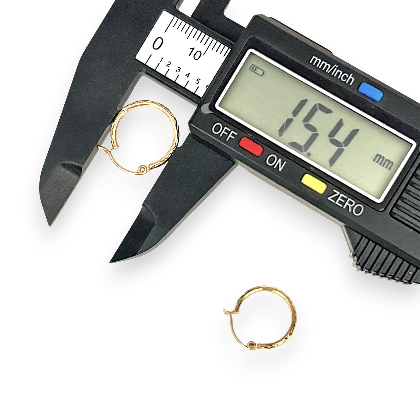 GOLD DEAL | 9ct (9K) Gold Everyday Textured Hoop Earrings 15.4mm