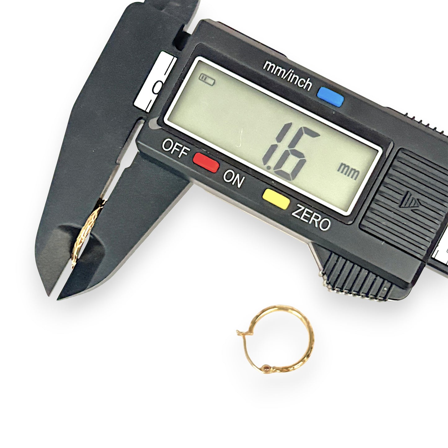 GOLD DEAL | 9ct (9K) Gold Everyday Textured Hoop Earrings 15.4mm