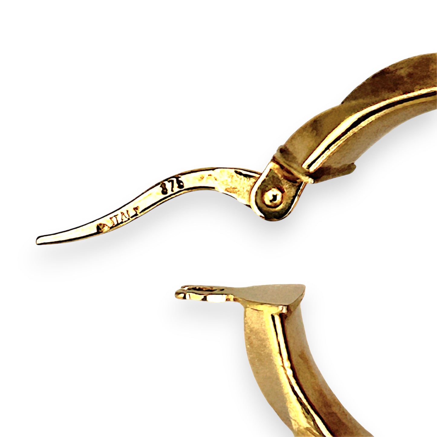 GOLD DEAL | 9ct (9K) Gold Sculpted Shine Hoop Earrings 23.7mm x 5.8mm