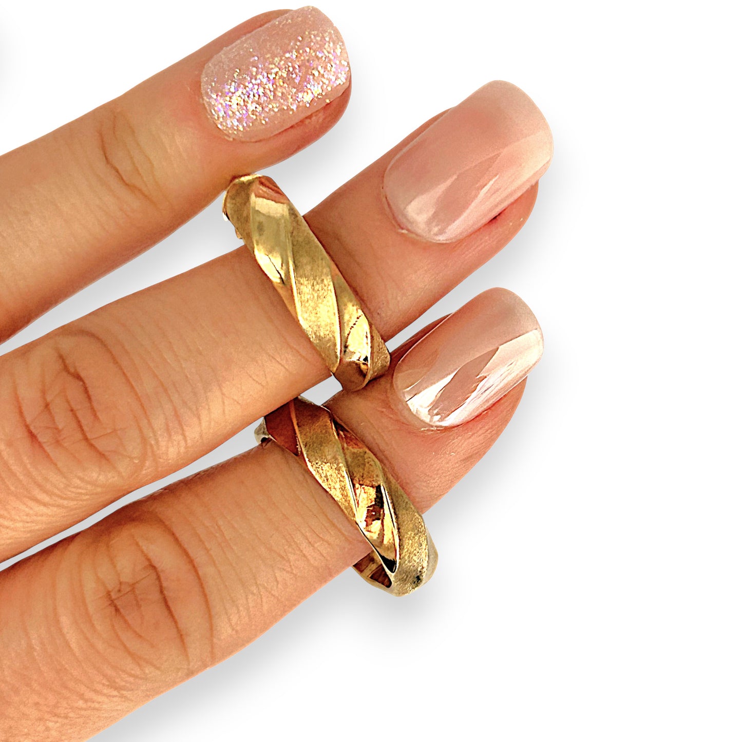 GOLD DEAL | 9ct (9K) Gold Sculpted Shine Hoop Earrings 23.7mm x 5.8mm