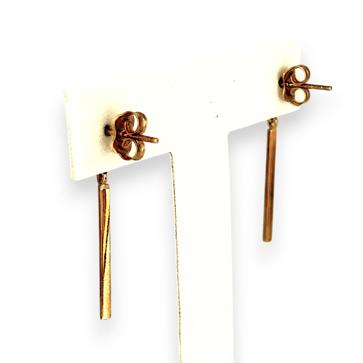 GOLD DEAL | 9ct (9K) Gold Refurbished Gleaming Elegance Drop Earrings 3.2cm