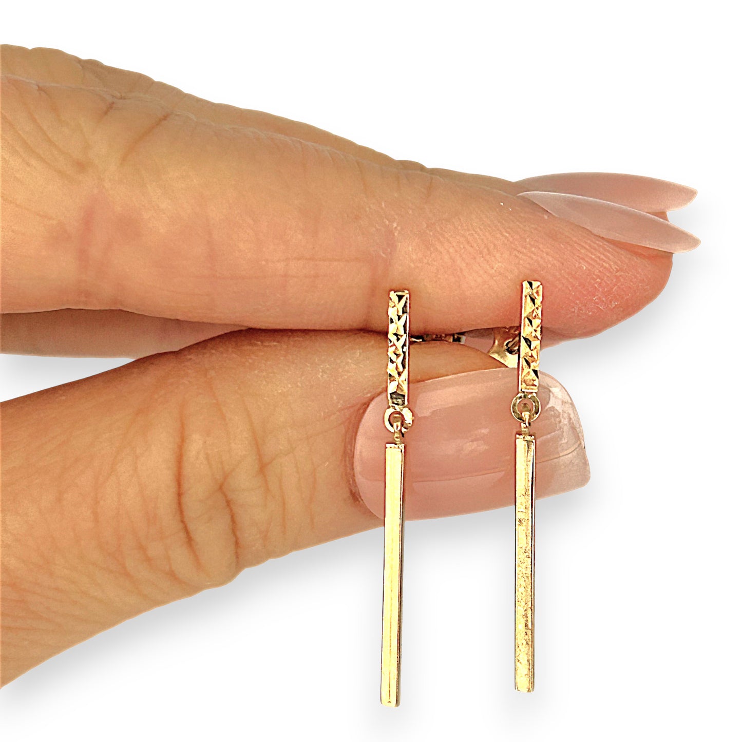 GOLD DEAL | 9ct (9K) Gold Refurbished Gleaming Elegance Drop Earrings 3.2cm