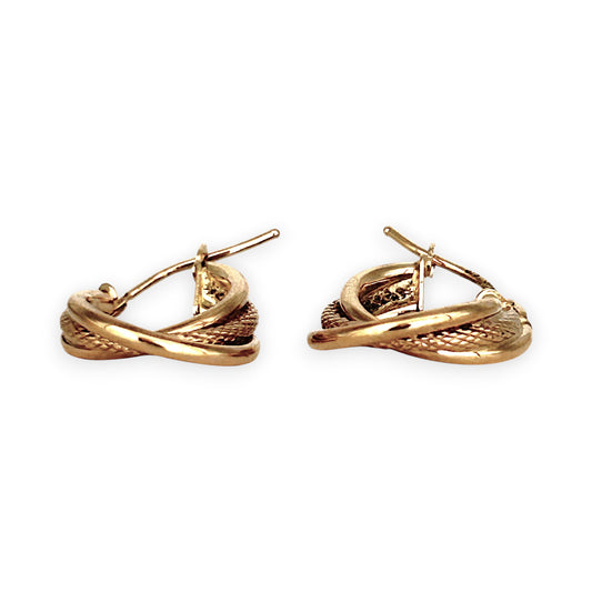 GOLD DEAL | 9ct (9K) Gold Braided Glow Hoop Earrings - Refurbished