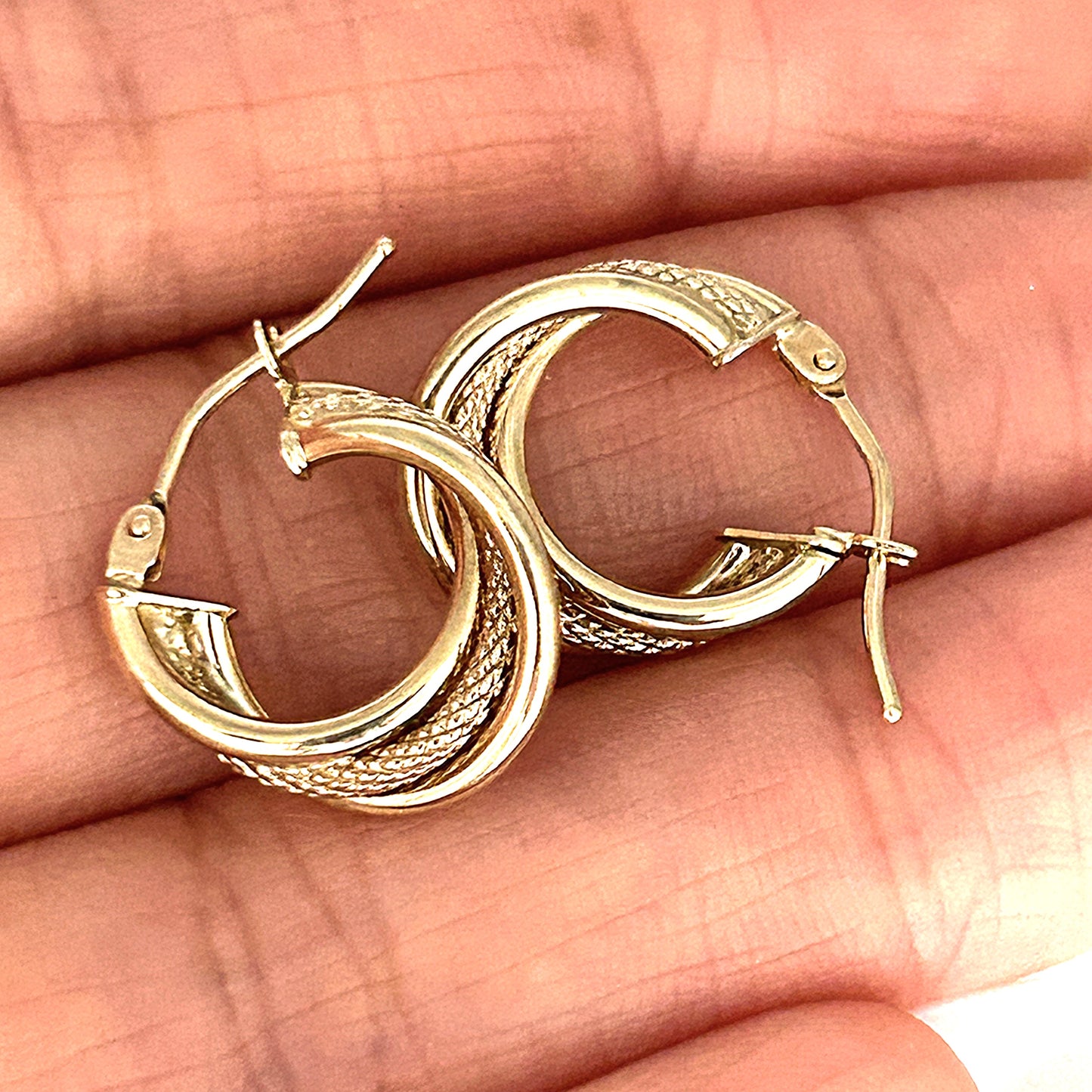 GOLD DEAL | 9ct (9K) Gold Braided Glow Hoop Earrings - Refurbished