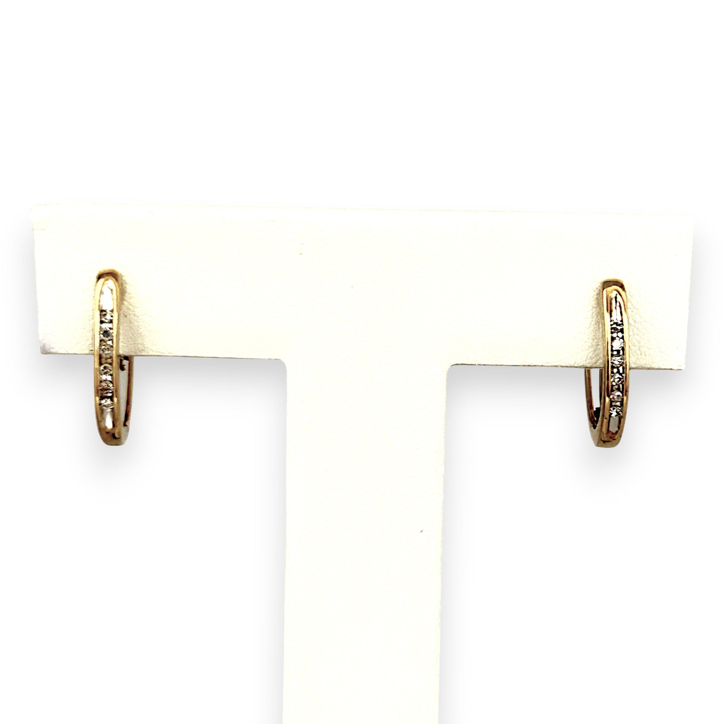 GOLD DEAL | 9ct (9K) Gold Refurbished Classic Huggie Earrings with Diamonds