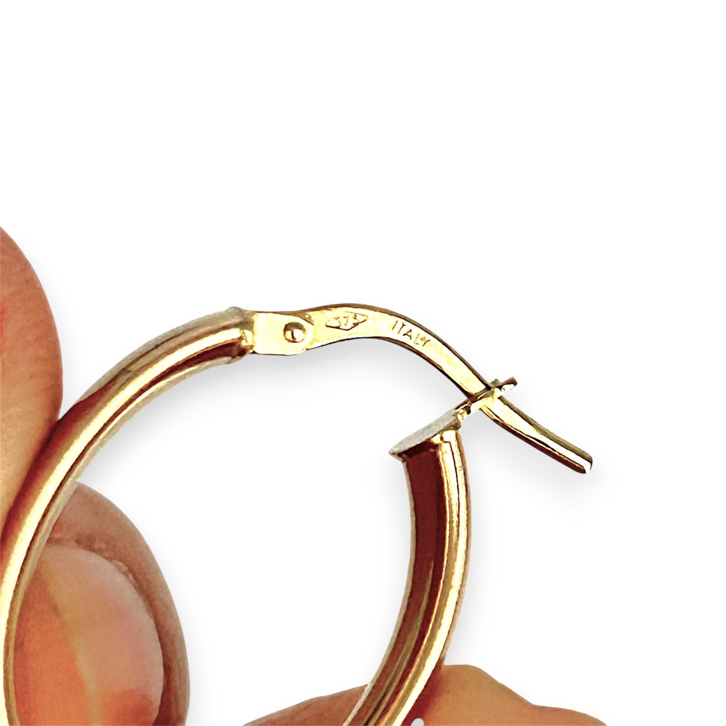 GOLD DEAL | 9ct (9K) Gold Rounded Edge Classic Oval Hoop Earrings