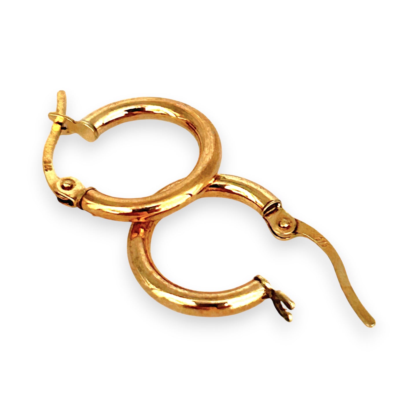 GOLD DEAL | 9ct (9K) Gold Minimalist Everyday Hoop Earrings 14.9mm x 2.1mm