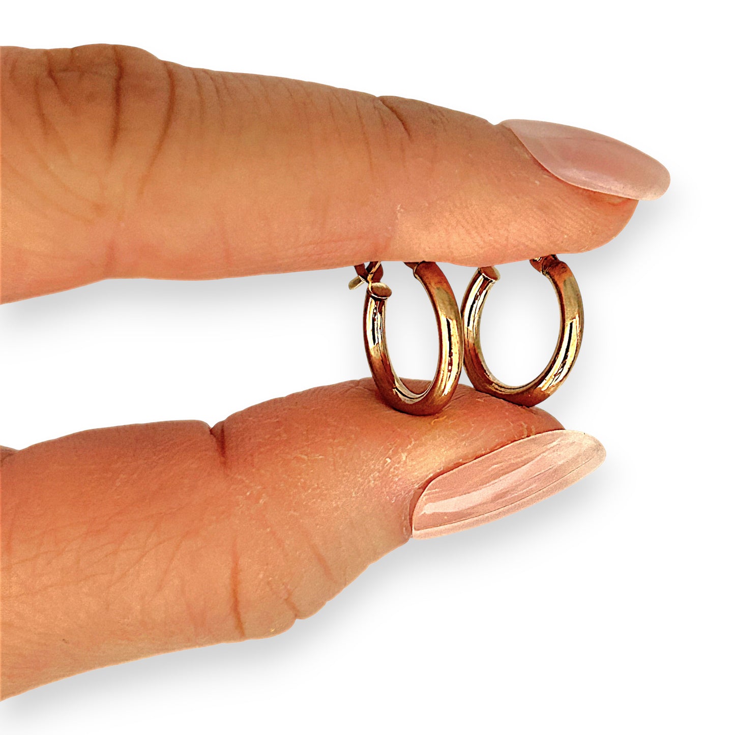 GOLD DEAL | 9ct (9K) Gold Minimalist Everyday Hoop Earrings 14.9mm x 2.1mm